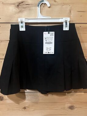 Zara Black Pleated Mini Skirt